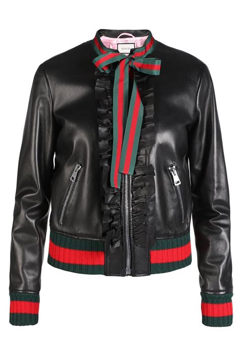 gucci leather jacket with ruby|gucci bomber jacket men's.